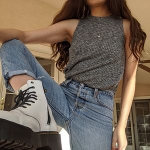 Hollister Grey Ribbed Tank Top